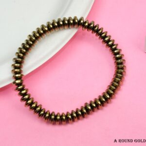 Gold Polished Pyrite Crystal Bracelet