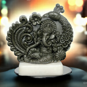 Golden Pyrite Ganesha with Peacock