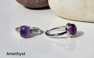 Amethyst Ring in Stainless Steel