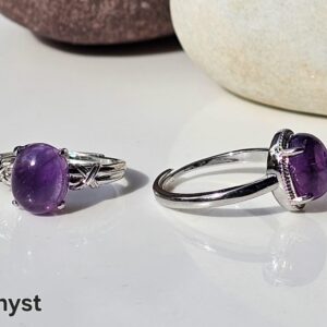 Amethyst Ring in Stainless Steel