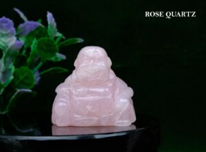 ROSE QUARTZ LAUGHING BUDDHA
