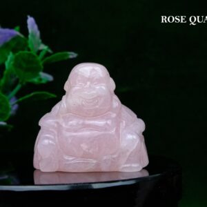 ROSE QUARTZ LAUGHING BUDDHA