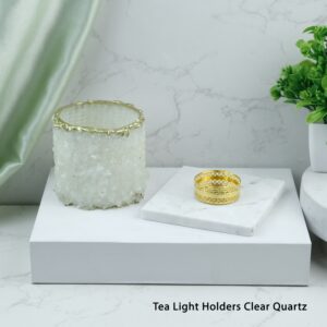 Clear Quartz Tea Light Candle Holder – Illuminate Your Space with Positive Energy
