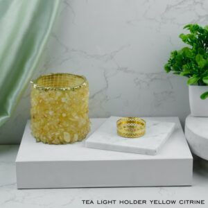 Citrine Crystal Tea Light Candle Holder | Abundance & Prosperity