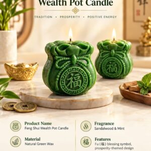 ✨ Feng Shui Wealth Pot Candle – Manifest Abundance & Prosperity ✨